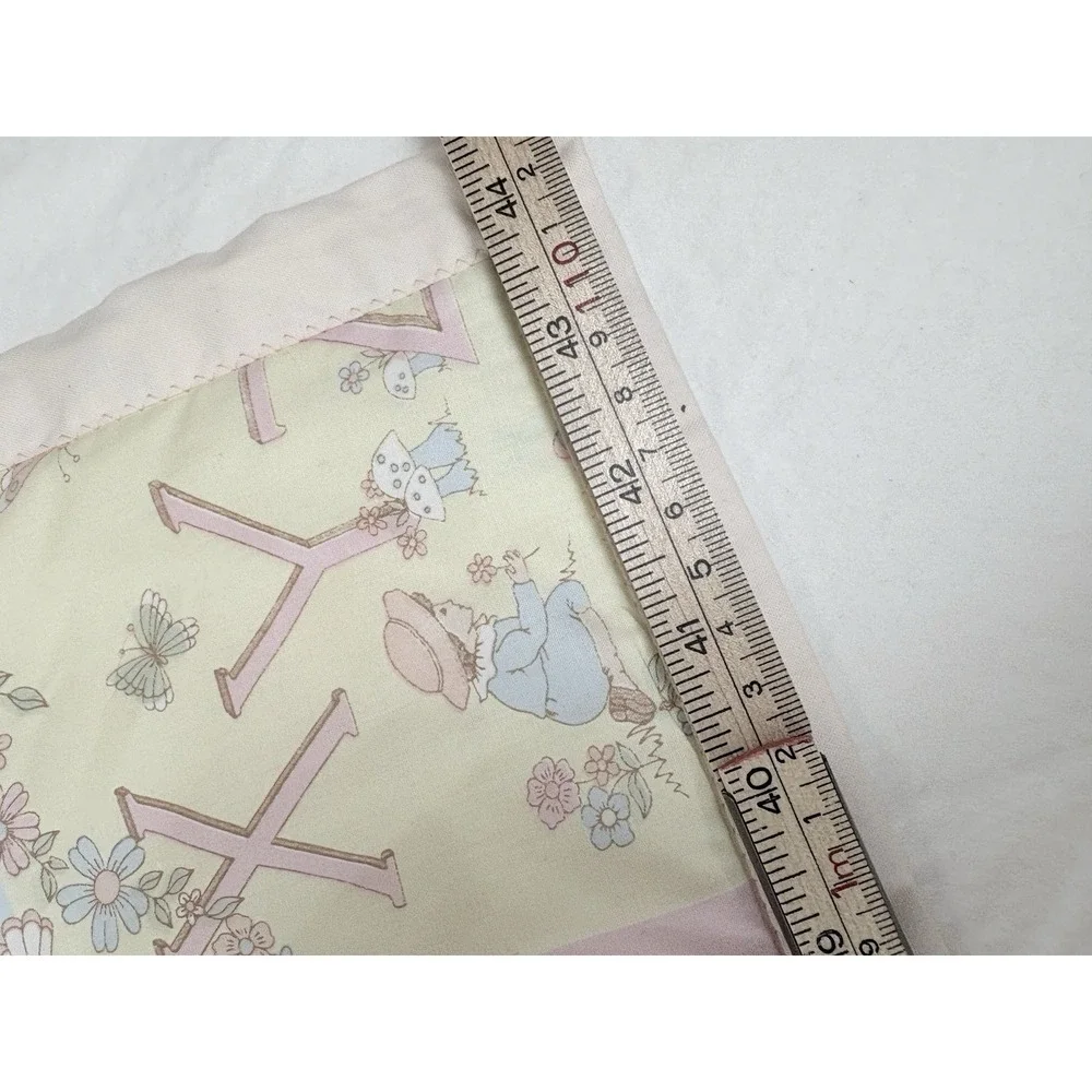 Baby Coverlet Alphabet Butterflies Flowers Victorian Blanket Lightweight 31